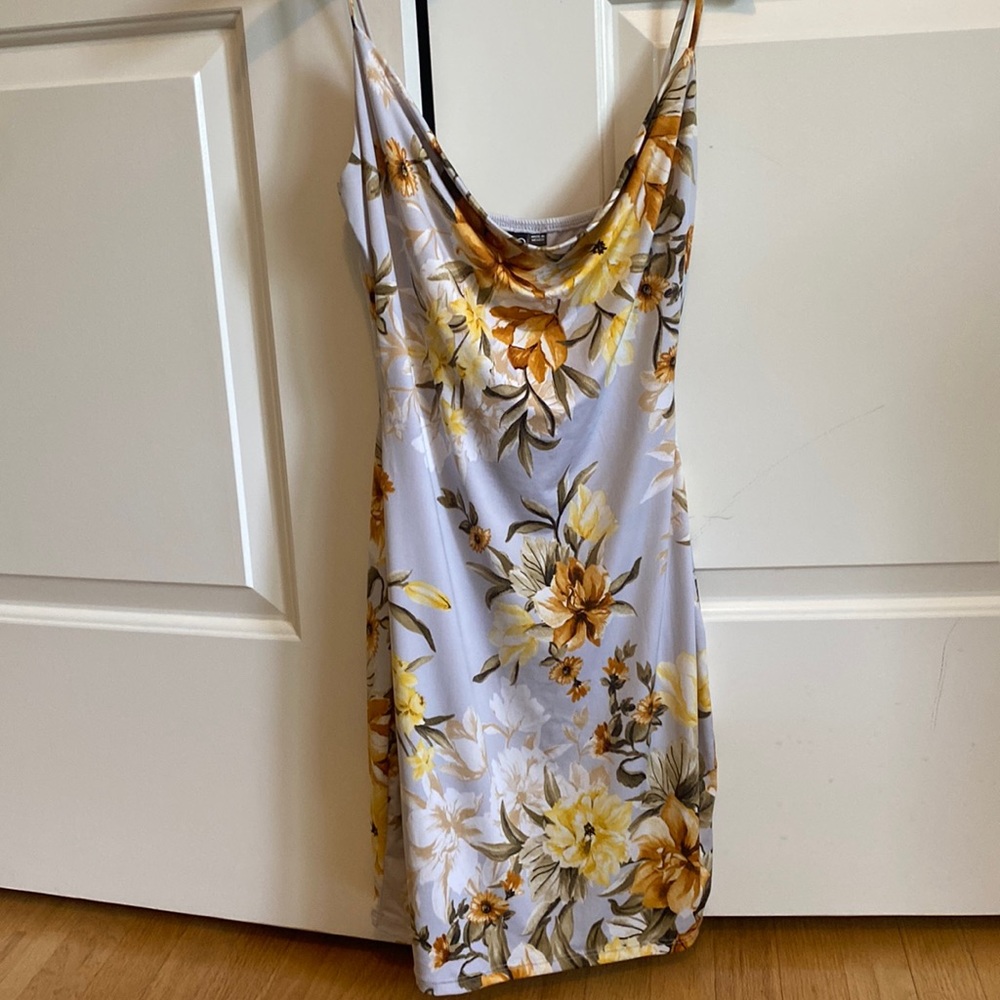 Gray Floral Dress